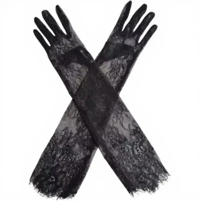 High Heel Jungle By Kathryn Eisman Women's Chantilly Lace Gloves - Black
