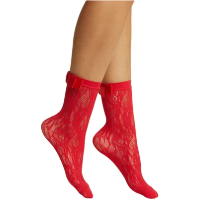 High Heel Jungle By Kathryn Eisman Women's Coco Lace Sock - Red