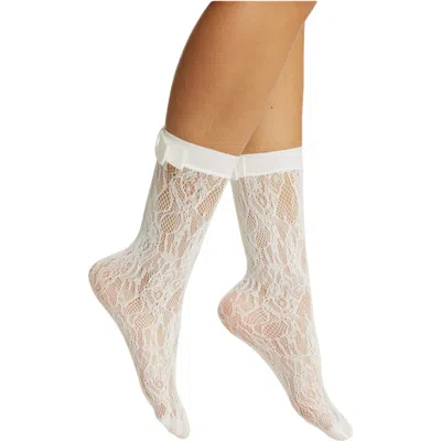 High Heel Jungle By Kathryn Eisman Women's Coco Lace Sock - White