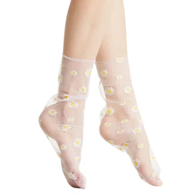 High Heel Jungle By Kathryn Eisman Women's Daisy Tulle Socks - White
