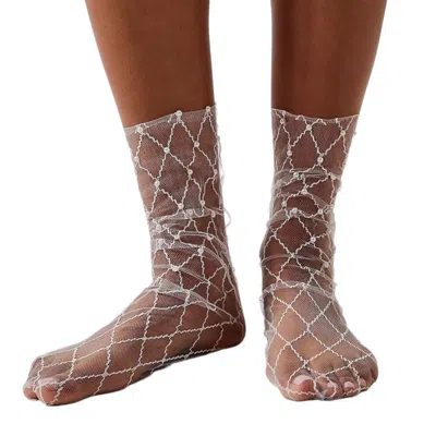 High Heel Jungle By Kathryn Eisman Women's Diamonds And Pearls Socks - White