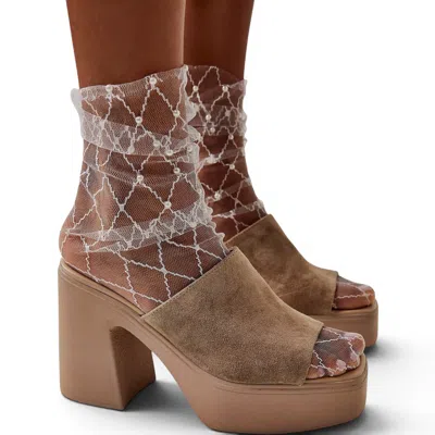 High Heel Jungle By Kathryn Eisman Women's Diamonds & Pearls Socks - White