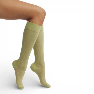 High Heel Jungle By Kathryn Eisman Women's Everything's Fine Semi-sheer Rib Knee Socks - Green
