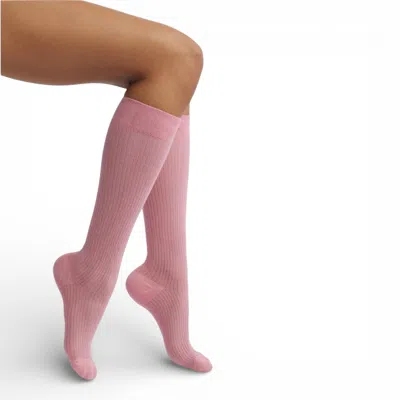 High Heel Jungle By Kathryn Eisman Women's Everything's Fine Semi-sheer Rib Knee Socks - Pink