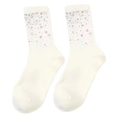 High Heel Jungle By Kathryn Eisman Women's Galaxy Cotton Sock - White