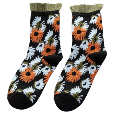 High Heel Jungle By Kathryn Eisman Women's Garden Party Cotton Sock - Black