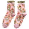 High Heel Jungle By Kathryn Eisman Women's Garden Party Cotton Sock - Peach In Orange