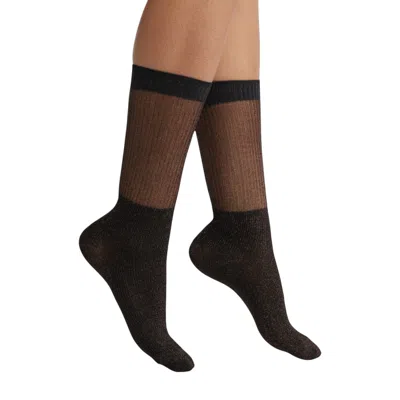 High Heel Jungle By Kathryn Eisman Women's Glitter Dance Socks - Black