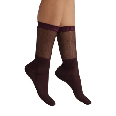High Heel Jungle By Kathryn Eisman Women's Glitter Dance Socks - Burnt Maroon In Brown