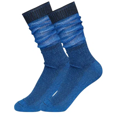 High Heel Jungle By Kathryn Eisman Women's Glitter Dance Socks Electric Blue