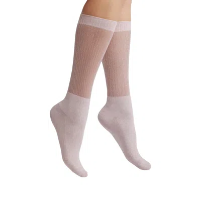 High Heel Jungle By Kathryn Eisman Women's Glitter Dance Socks - Light Pink In White