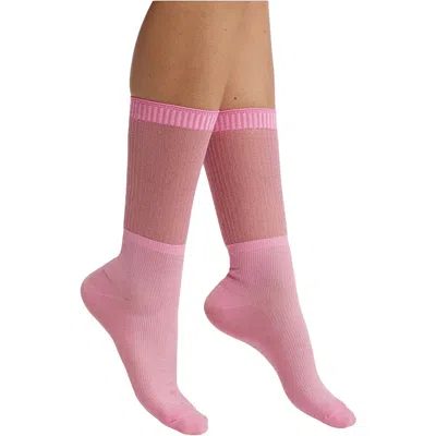 High Heel Jungle By Kathryn Eisman Women's Glitter Dance Socks - Medium Pink