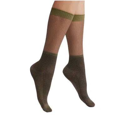 High Heel Jungle By Kathryn Eisman Women's Glitter Dance Socks - Mint Green