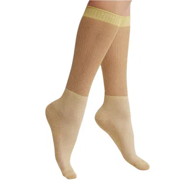 High Heel Jungle By Kathryn Eisman Women's Glitter Dance Socks - Yellow
