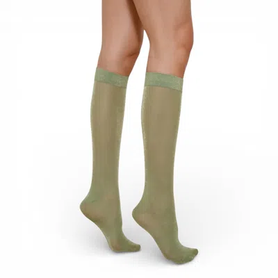 High Heel Jungle By Kathryn Eisman Women's Glitterati Tall Socks - Green
