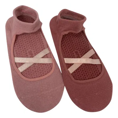 High Heel Jungle By Kathryn Eisman Women's Good Pointe Yoga/ Pilates Grip Socks 2 Pack Pink