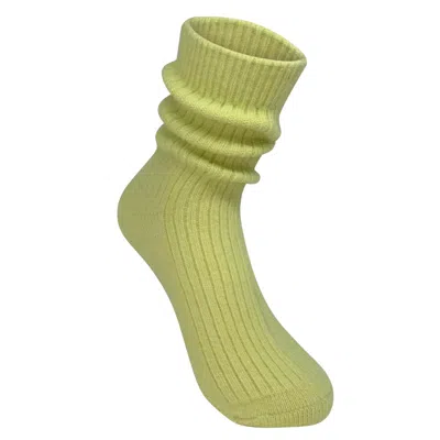 High Heel Jungle By Kathryn Eisman Women's Green Cashmere Socks - Pistachio