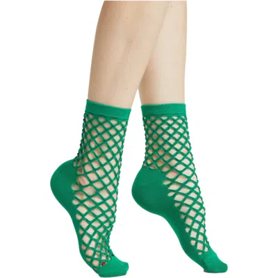 High Heel Jungle By Kathryn Eisman Women's Hedge Fishnet Socks Green