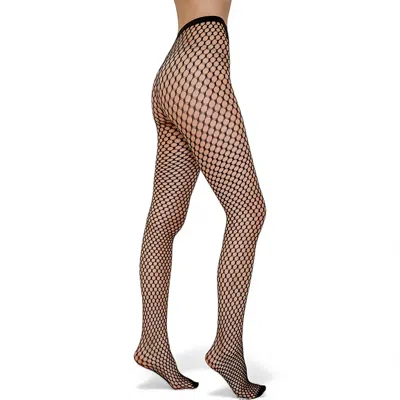 High Heel Jungle By Kathryn Eisman Women's Honeycomb Premium Web Tights - Black In Brown