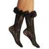High Heel Jungle By Kathryn Eisman Women's Lace Ring Socks - Black In Black