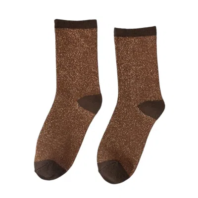 High Heel Jungle By Kathryn Eisman Women's Lurex Trouse Sock - Brown