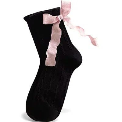 High Heel Jungle By Kathryn Eisman Women's Mel Bow Socks Black