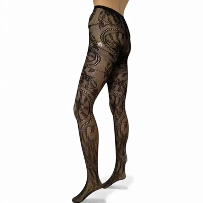 High Heel Jungle By Kathryn Eisman Women's Monet Lace Tights Black