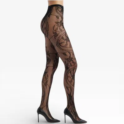 High Heel Jungle By Kathryn Eisman Women's Monet Lace Tights - Black