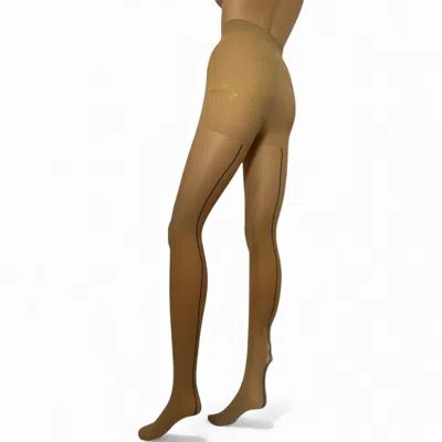 High Heel Jungle By Kathryn Eisman Women's Neutrals Selena Back Seam Premium Tights Nude In Brown