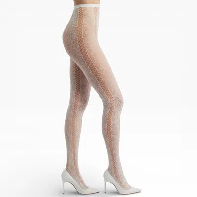 High Heel Jungle By Kathryn Eisman Women's Noir Stem Venom Lace Tights - White