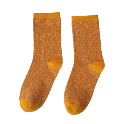 High Heel Jungle By Kathryn Eisman Women's Orange Lurex Trouse Sock - Copper