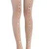 High Heel Jungle By Kathryn Eisman Women's Pearl Bow Peek A Bow Tights - White In White