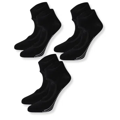 High Heel Jungle By Kathryn Eisman Women's Peek Grip Sock 3 Pack - Black