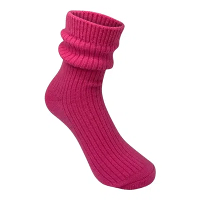 High Heel Jungle By Kathryn Eisman Women's Pink / Purple Cashmere Sock - Hot Pink In Pink/purple