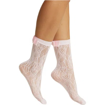 High Heel Jungle By Kathryn Eisman Women's Pink / Purple Coco Lace Sock - Pink In Pink/purple