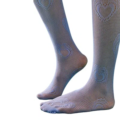 High Heel Jungle By Kathryn Eisman Women's Pink / Purple Heart Knit Tights - Periwinkle In Pink/purple