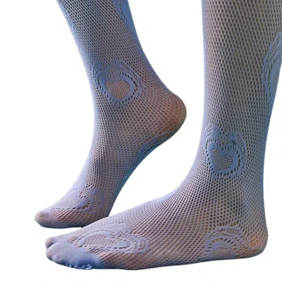 High Heel Jungle By Kathryn Eisman Women's Pink / Purple Heart Knit Tights- Periwinkle In Multi
