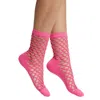 High Heel Jungle By Kathryn Eisman Women's Pink / Purple Hedge Fishnet Socks Pink In Pink/purple