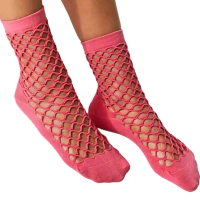 High Heel Jungle By Kathryn Eisman Women's Pink / Purple Hedge Pink Fishnet Socks