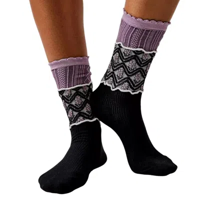 High Heel Jungle By Kathryn Eisman Women's Pink / Purple La Boheme Socks - Ivory Purple In Pink/purple