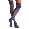 High Heel Jungle By Kathryn Eisman Women's Pink / Purple Lucy Sheer Thigh Socks- Purple In Pink/purple