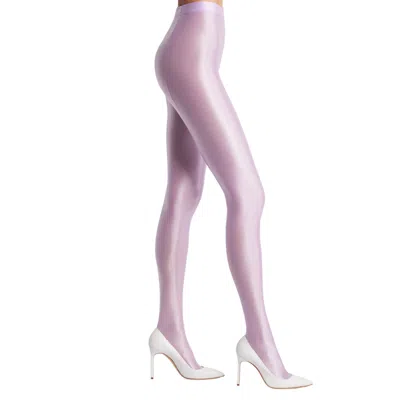 High Heel Jungle By Kathryn Eisman Women's Pink / Purple Satin Finish Tights  - Lilac In Pink/purple