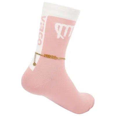 High Heel Jungle By Kathryn Eisman Women's Pink / Purple Virgo Sock And Anklet Set In Pink/purple