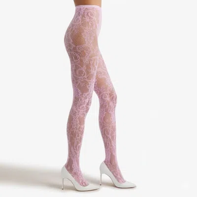 High Heel Jungle By Kathryn Eisman Women's Pink Rosa Lace Tights