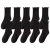 High Heel Jungle By Kathryn Eisman Women's Premium Cotton Frill Edge Socks Black 5 Pack
