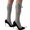 High Heel Jungle By Kathryn Eisman Women's Prima Cotton With Satin Ribbon Socks Grey In Gray
