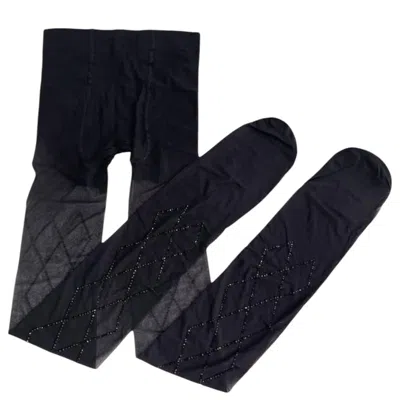 High Heel Jungle By Kathryn Eisman Women's Richie Diamond Crystal Tights Black