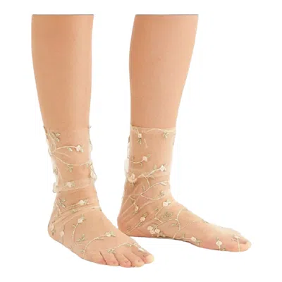 High Heel Jungle By Kathryn Eisman Women's Rose Gold Spring Fling Sock Pink In Multi