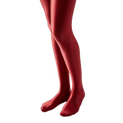 High Heel Jungle By Kathryn Eisman Women's Satin Finish Tights- Red