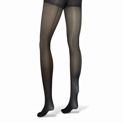 High Heel Jungle By Kathryn Eisman Women's Selena Back Seam Premium Tights Black